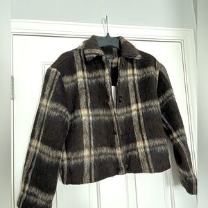 NWT Zara wool blend bomber jacket chocolate brown